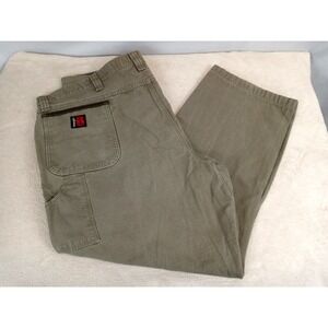 Wrangler Riggs Workwear Mens Ripstop Carpenter Pants 46x32 Tan Utility Work